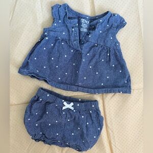 Carter's Denim Dot Dress with Matching Bloomers